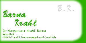 barna krahl business card